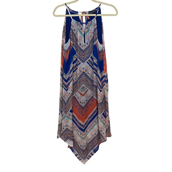 Sequin Hearts Scarf Dress Halter Keyhole Bohemian Sheer Lined Side Slit Small - Picture 1 of 9